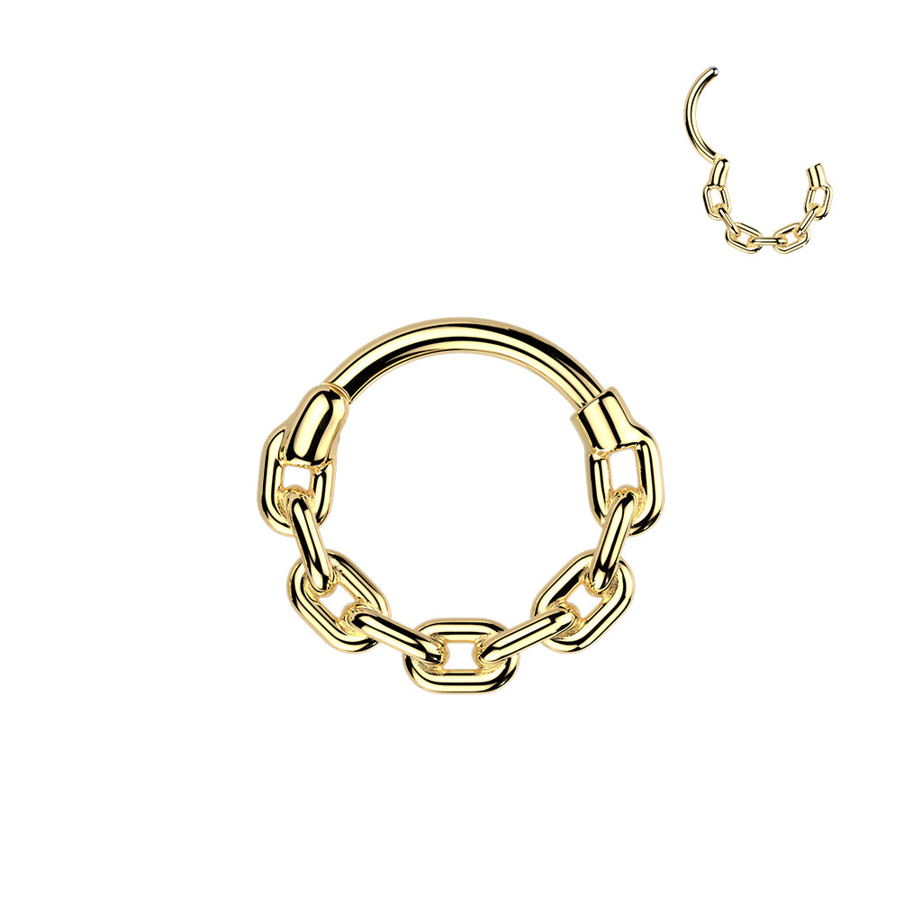 All 316L Surgical Steel Chain Link Hinged Segment Hoop Ring - Pic&Mix The Body Jewellery Shop