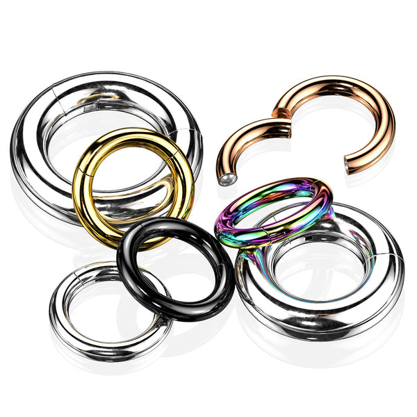 Surgical Steel Hinged Big Gauge Rings