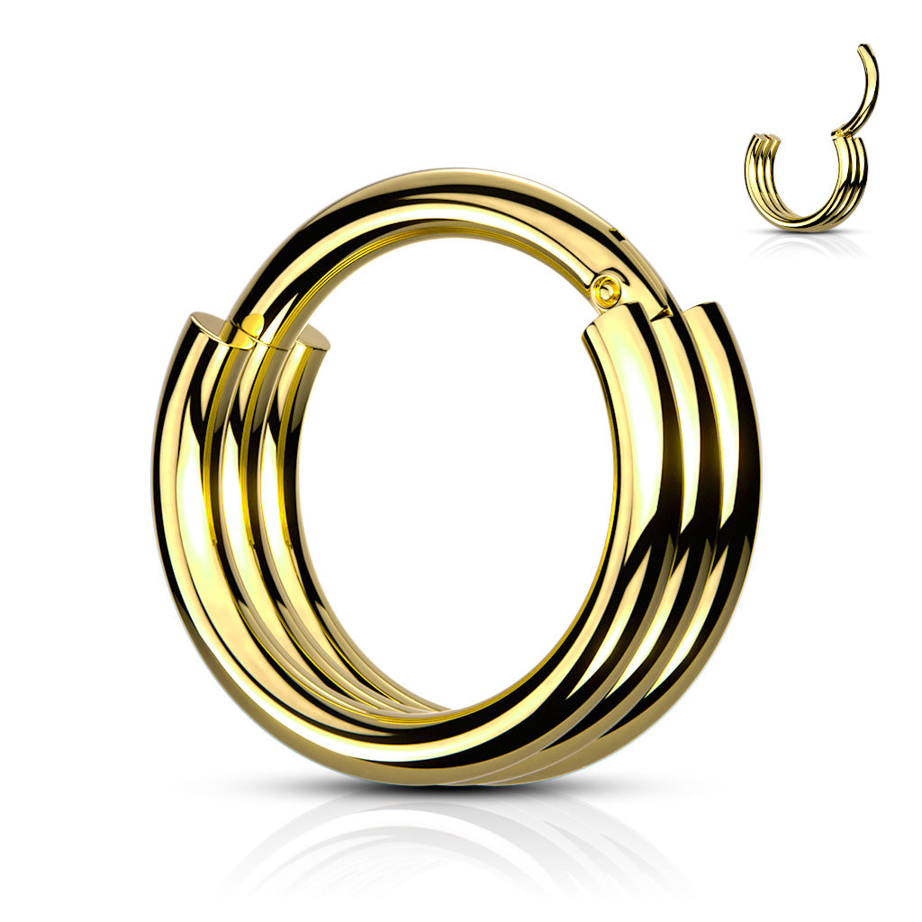316L Surgical Steel 3 Ridge Hinged Segment - Pic&Mix The Body Jewellery Shop