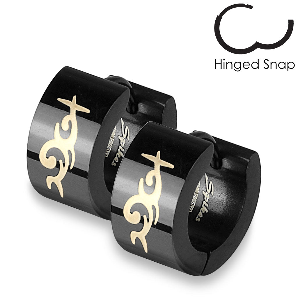 Black Tribal Hoops - Pic&Mix The Body Jewellery Shop
