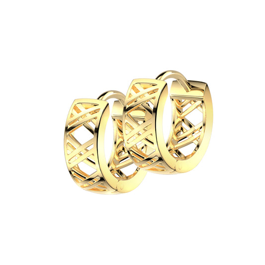 Pair of 316L Stainless Steel Hinged Hollow X Earrings