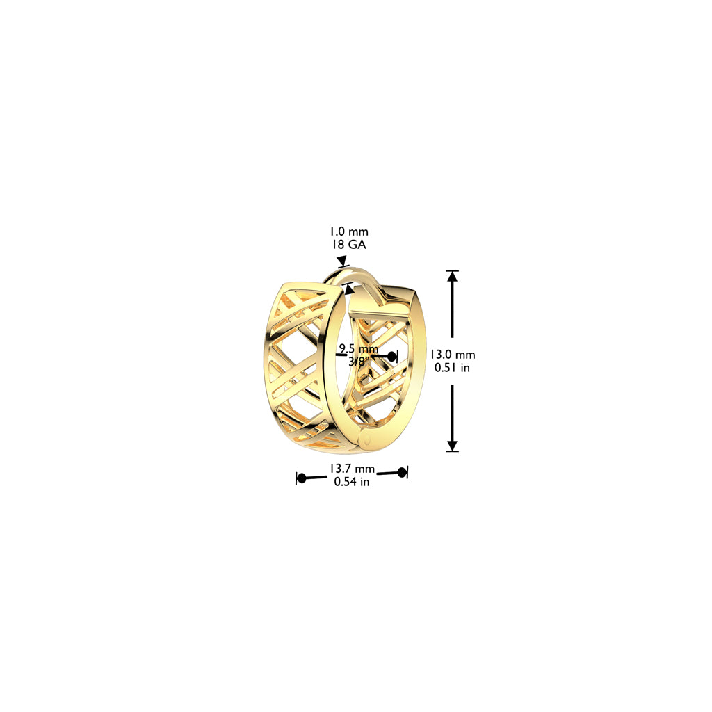 Pair of 316L Stainless Steel Hinged Hollow X Earrings