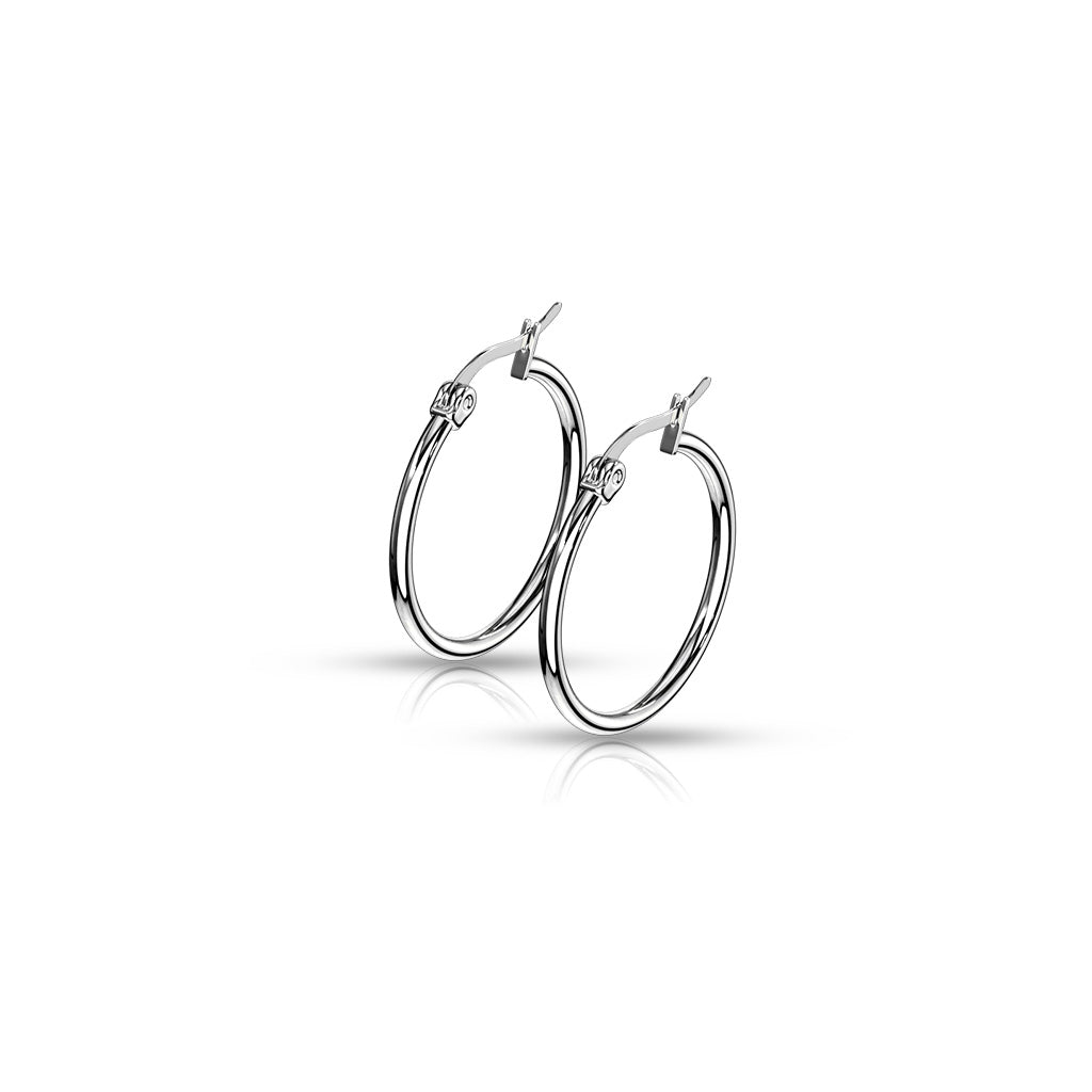 10mm 316L Surgical Stainless Steel Round Hoop Earrings – High Polish & Gold IP Finish - Pic&Mix The Body Jewellery Shop