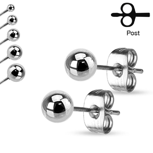 316L Surgical Steel Ball Stud Earrings