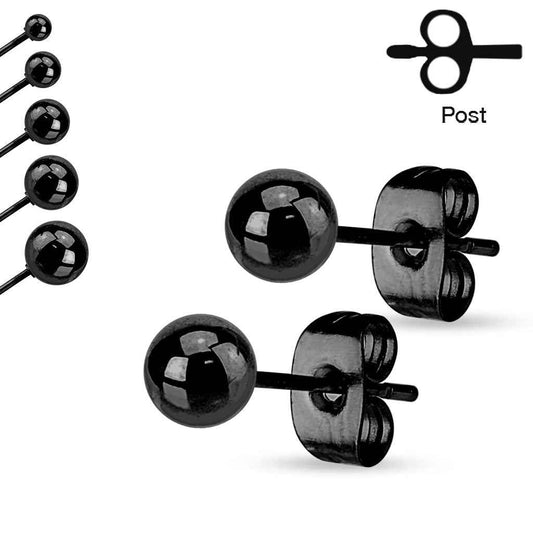 Classic Ball Stud Earrings – Rose Gold, Gold & Black Finish