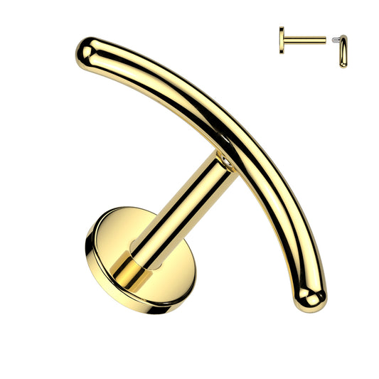 Curved Bar Top Implant Grade Titanium Internally Threaded Labret - Pic&Mix The Body Jewellery Shop