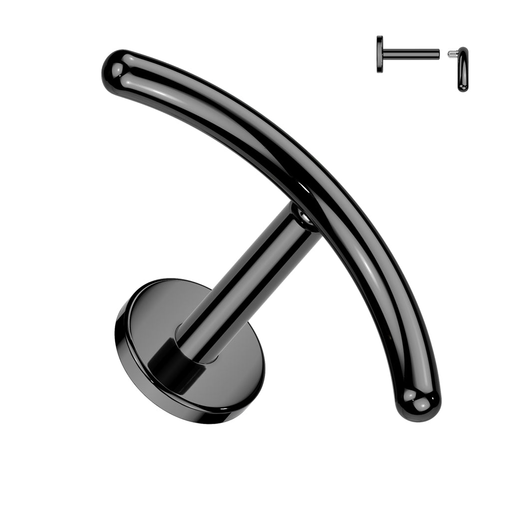 Curved Bar Top Implant Grade Titanium Internally Threaded Labret - Pic&Mix The Body Jewellery Shop