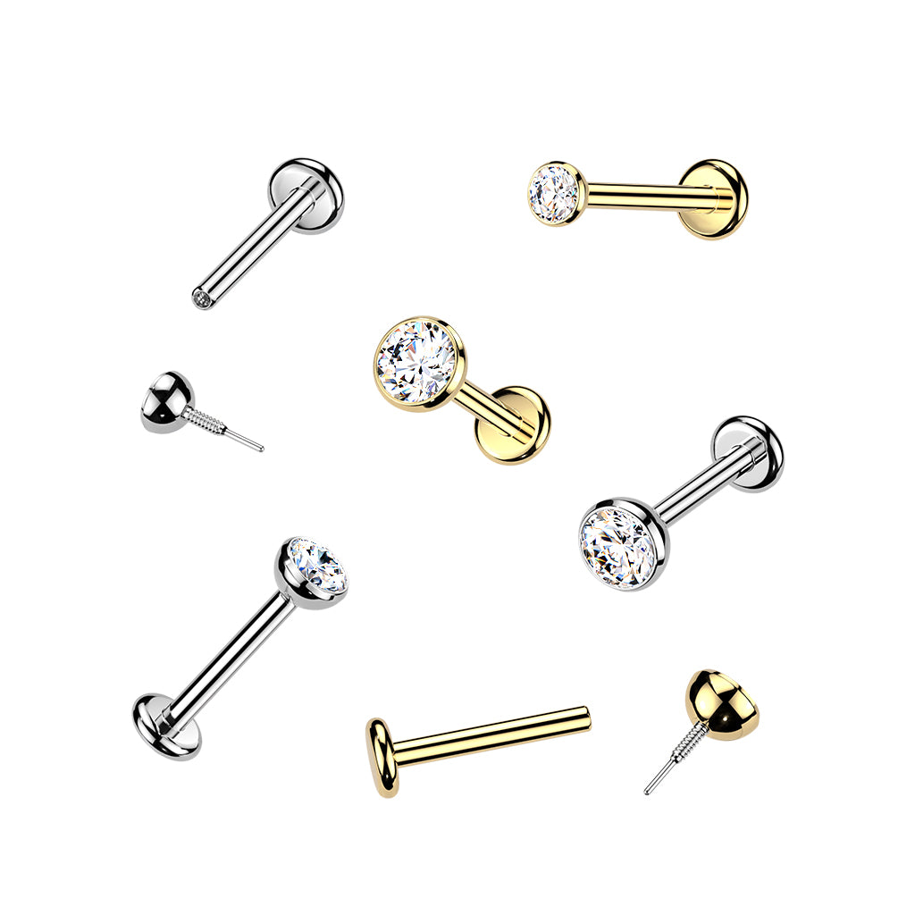 Titanium Internal thread Nose Labret - Pic&Mix The Body Jewellery Shop