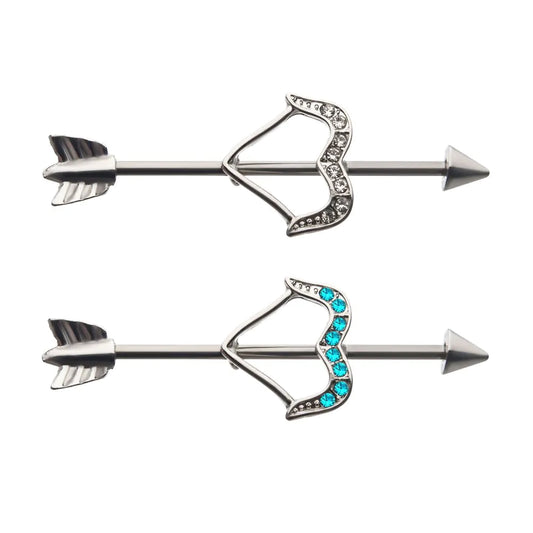 Gem Arrow Industrial Barbell - Pic&Mix The Body Jewellery Shop