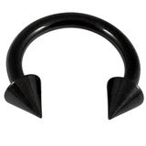Black steel circular barbell 1.2 with black spikes - Pic&Mix The Body Jewellery Shop