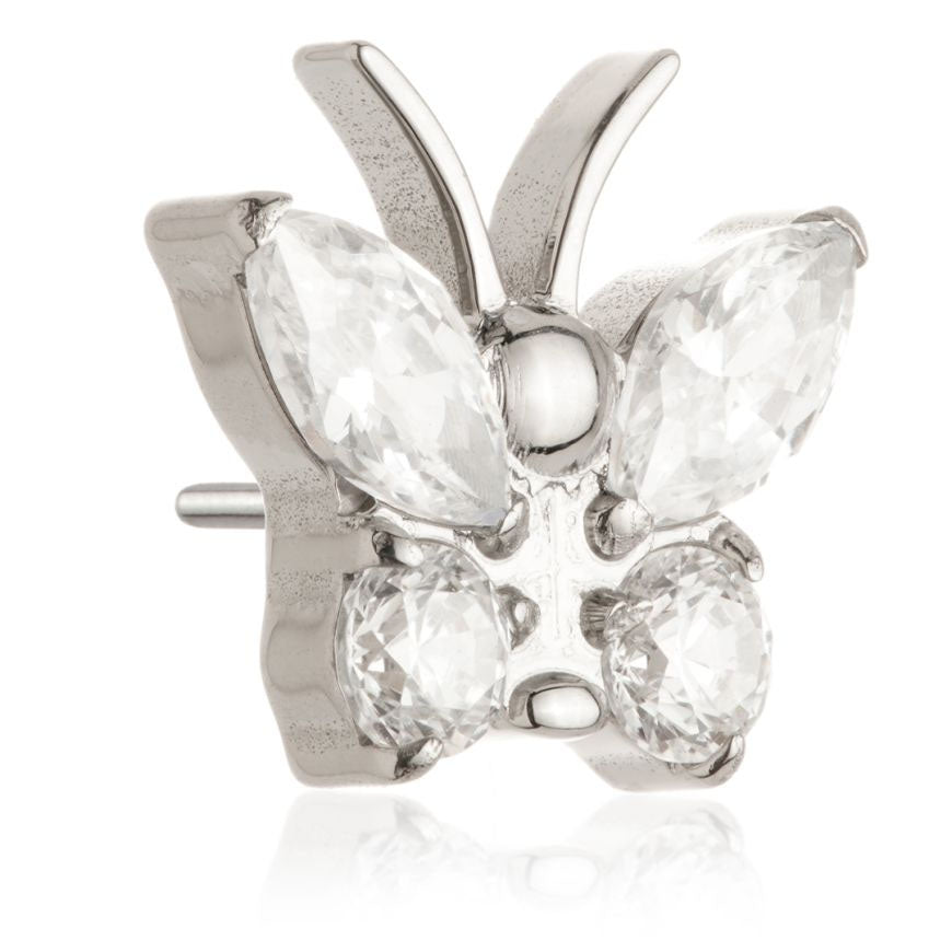 Ti Threadless CZ Butterfly - Pic&Mix The Body Jewellery Shop