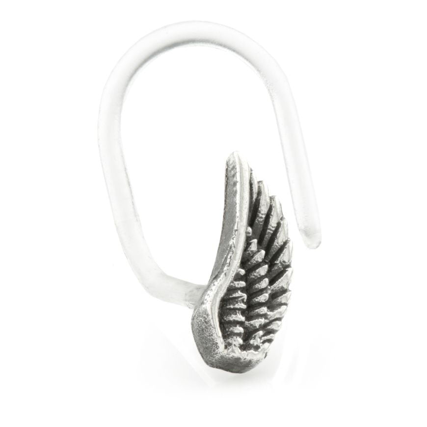 SILVER FEATHER SURROUND & PLASTIC NOSE STUD - Pic&Mix The Body Jewellery Shop