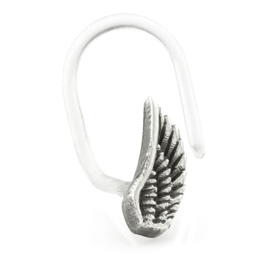 SILVER FEATHER SURROUND & PLASTIC NOSE STUD - Pic&Mix The Body Jewellery Shop