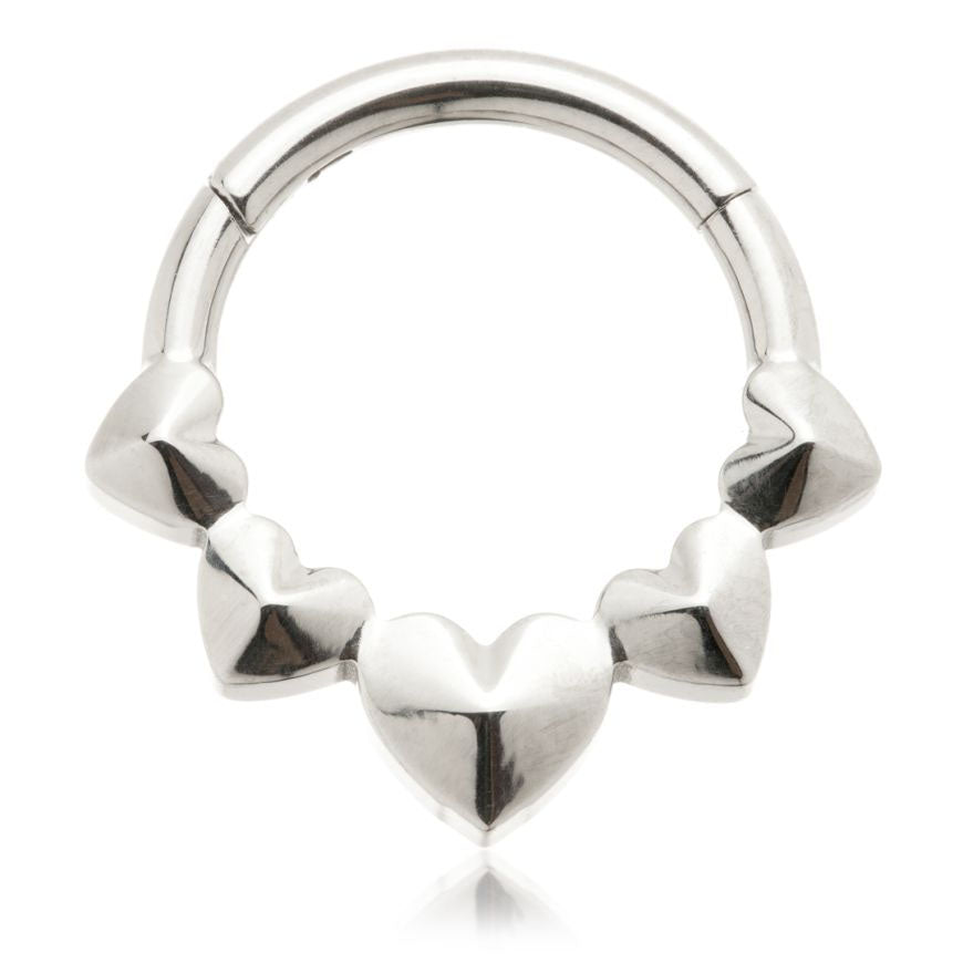 1.2x8mm multi heart titanium hinge - Pic&Mix The Body Jewellery Shop