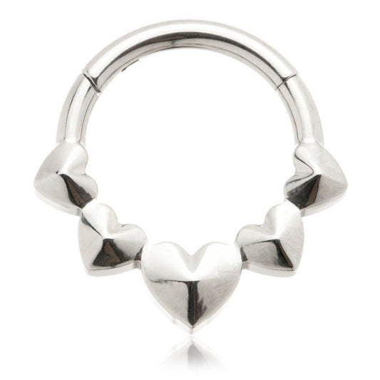 1.2x8mm multi heart titanium hinge - Pic&Mix The Body Jewellery Shop