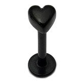 Black Heart 316l labret bar - Pic&Mix The Body Jewellery Shop