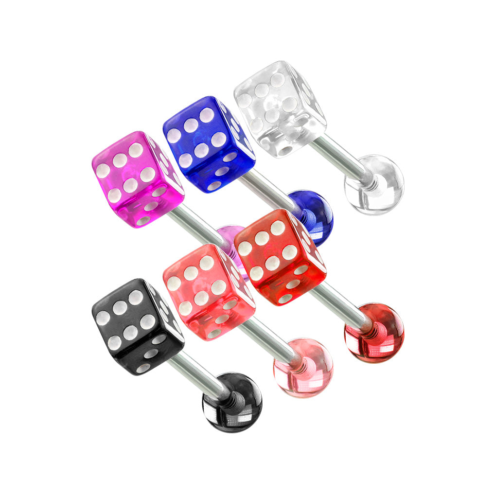 Multi Pack of 6 Barbells Dice - Pic&Mix The Body Jewellery Shop