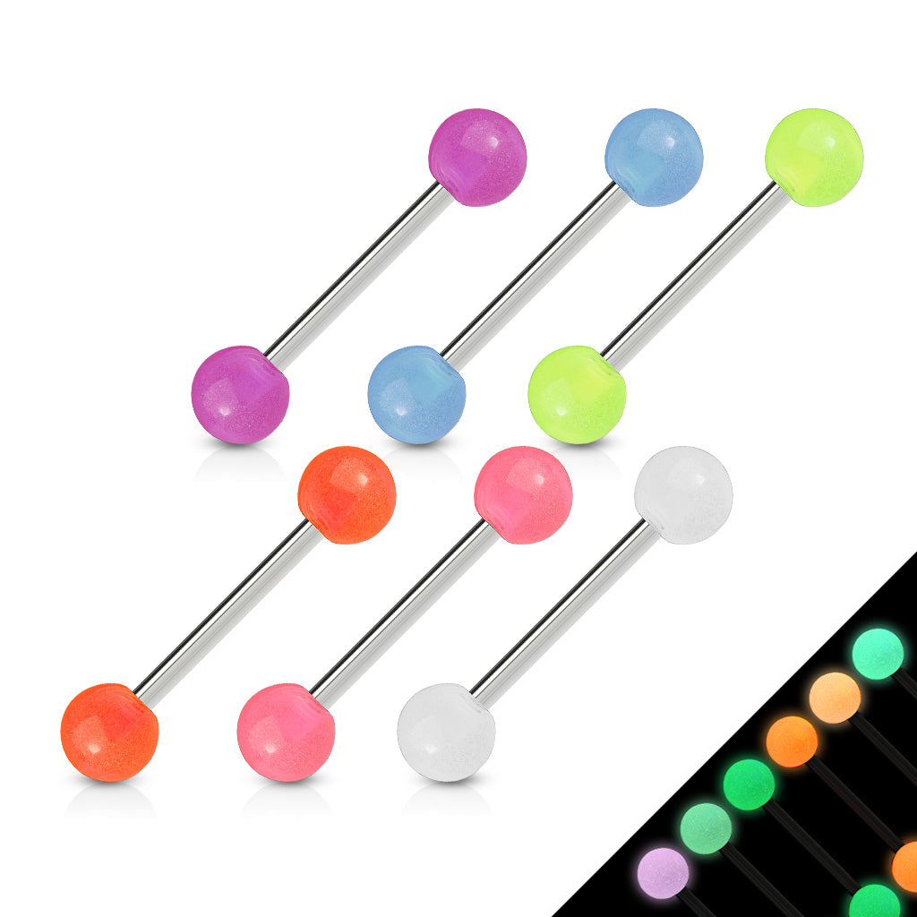 Multi Pack of 6 Barbells - Glow in the Dark - Pic&Mix The Body Jewellery Shop