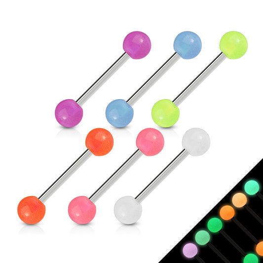 Multi Pack of 6 Barbells - Glow in the Dark - Pic&Mix The Body Jewellery Shop