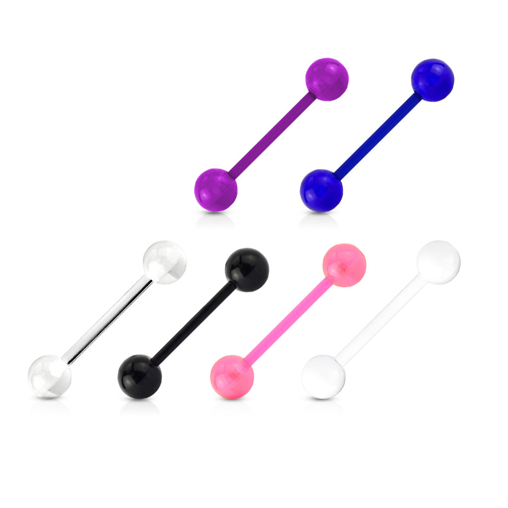 Multi Pack of 6 Barbells - Uv Bioflex - Pic&Mix The Body Jewellery Shop