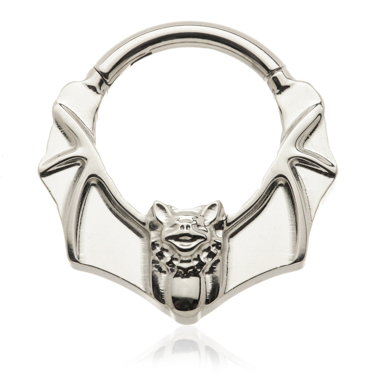 Titanium Bat hinged ring 1 - Pic&Mix The Body Jewellery Shop
