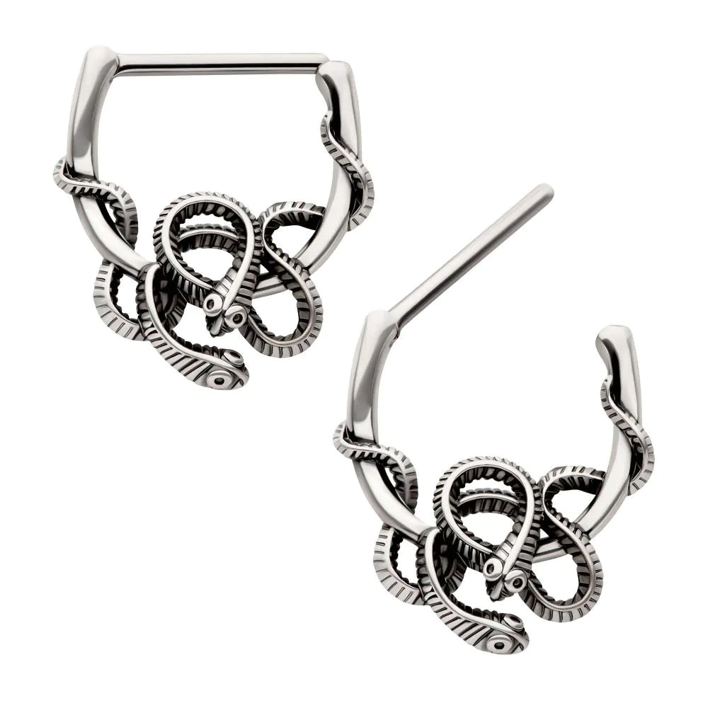 Intertwined Snakes Nipple Clicker - Pic&Mix The Body Jewellery Shop