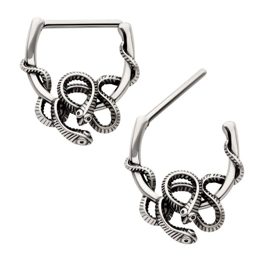 Intertwined Snakes Nipple Clicker - Pic&Mix The Body Jewellery Shop