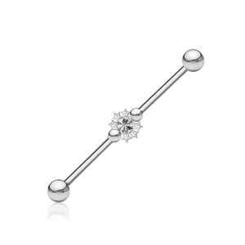 Beads/Stars/CZ 316L Surgical Steel Industrial bar - Pic&Mix The Body Jewellery Shop