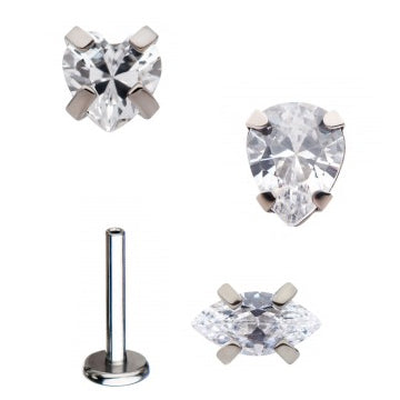 Initial Piercing  Assorted Claw set Labrets - Pic&Mix The Body Jewellery Shop