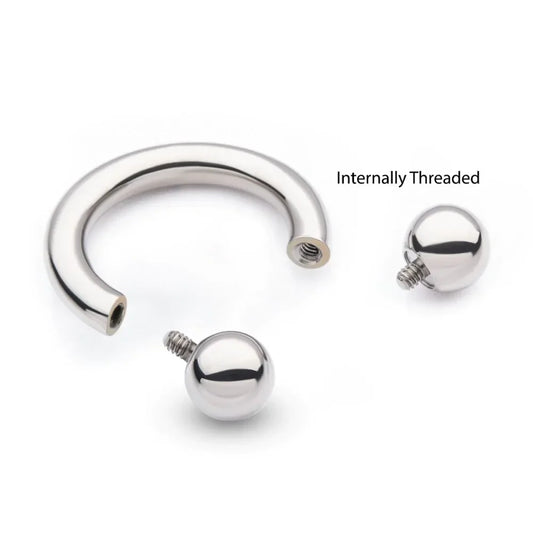 Initial Piercing - Titanium Internally Threaded Basic Circular Barbells - Pic&Mix The Body Jewellery Shop