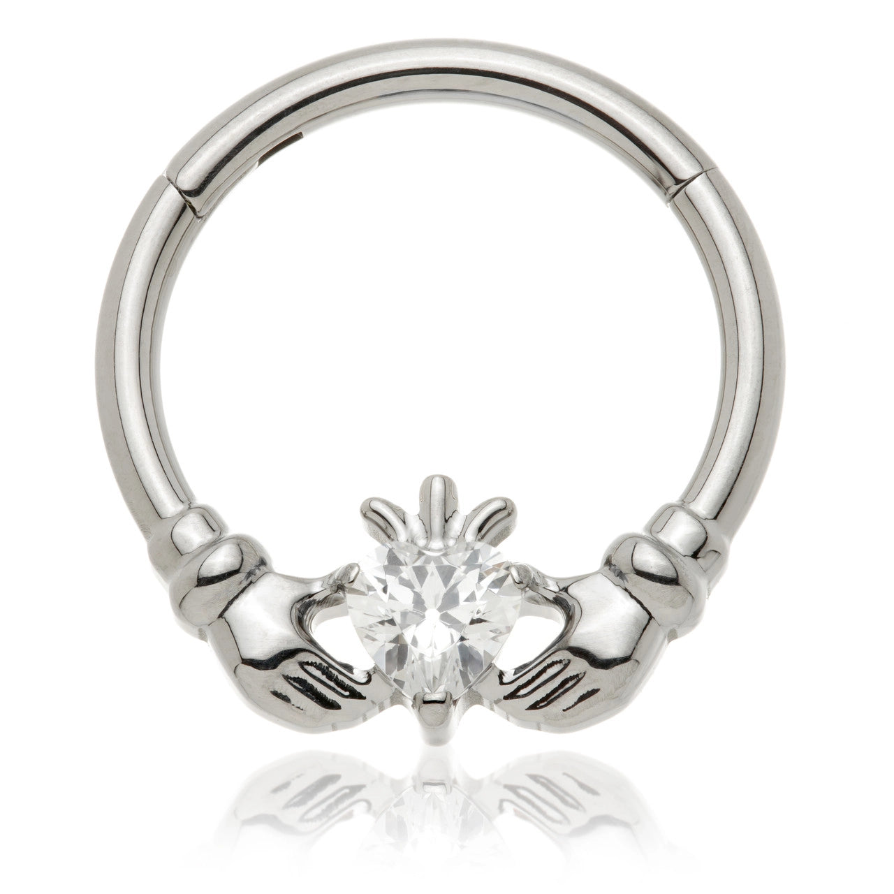 Hinged ring - Claddagh Design - Pic&Mix The Body Jewellery Shop