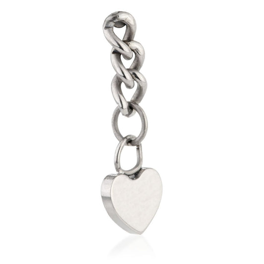 TI INTERNAL HANGING HEART LABRET - Pic&Mix The Body Jewellery Shop