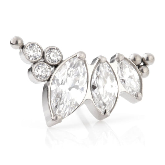 TI COUTURE THREADLESS GRADUATED MARQUISE LABRET - Pic&Mix The Body Jewellery Shop