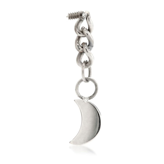 TI INTERNAL HANGING MOON CHAIN LABRET - Pic&Mix The Body Jewellery Shop