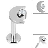 Internal Thread Titanium Quarter moon Labret bar 1.2 x 6 or 8mm - Pic&Mix The Body Jewellery Shop