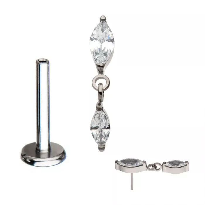 Initial Piercing  - Marquise  High Polish - Pic&Mix The Body Jewellery Shop
