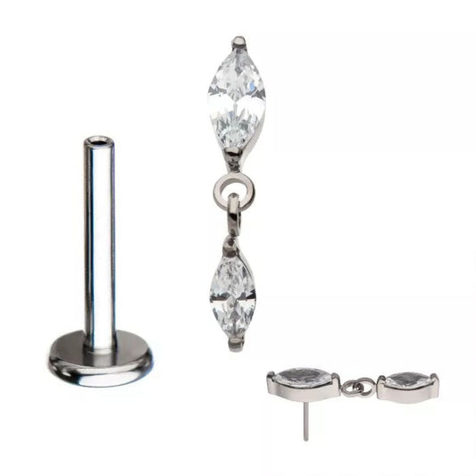 Initial Piercing  - Marquise  High Polish - Pic&Mix The Body Jewellery Shop