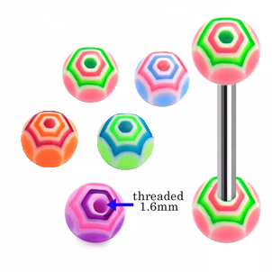 316L Surgical Steel Tongue Spider web barbell – Vibrant Glow Piercing Jewellery