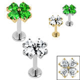4 Leaf Clover Labret - Pic&Mix The Body Jewellery Shop