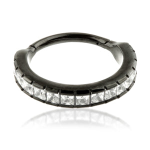 Black steel Conch hinged ring  - 1.2x12mm - Pic&Mix The Body Jewellery Shop