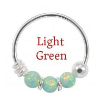 Sterling Silver Nose  ring - Synthetic opal ball - Pic&Mix The Body Jewellery Shop