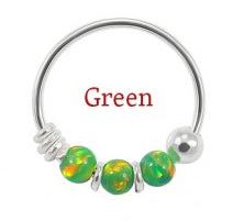 Sterling Silver Nose  ring - Synthetic opal ball - Pic&Mix The Body Jewellery Shop