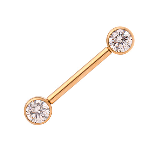 Nipple Bar- 1.6x12-16mm assorted crystals - Pic&Mix The Body Jewellery Shop