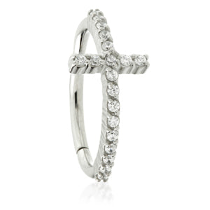 Cross Conch Ring 1.2x12 Available in 24k Gold plate, rose plate or plain