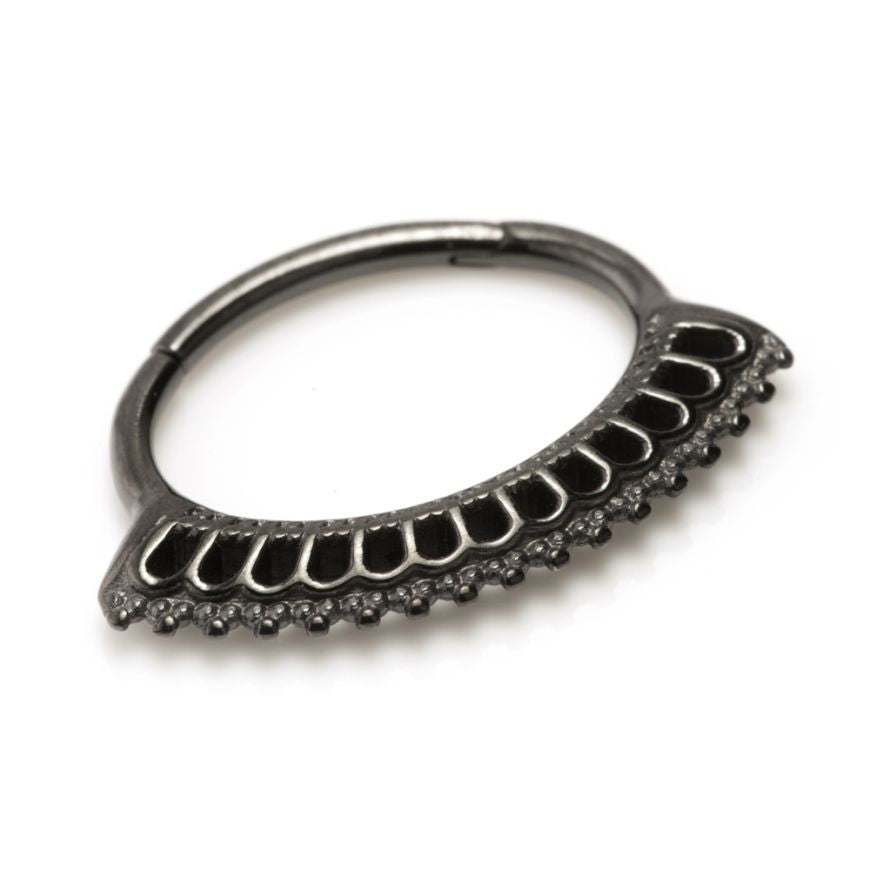 Black or Gold plated steel Septum/Daith hinged ring  - 1.2x10mm - Pic&Mix The Body Jewellery Shop