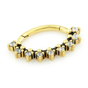 24k gold plated hinged Septum/Daith ring - Pic&Mix The Body Jewellery Shop