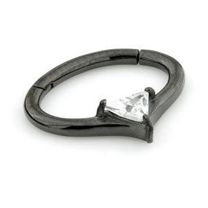 Black steel Septum/Daith hinged ring  - 1.2x8mm - Pic&Mix The Body Jewellery Shop