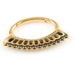 Black or Gold plated steel Septum/Daith hinged ring  - 1.2x10mm - Pic&Mix The Body Jewellery Shop