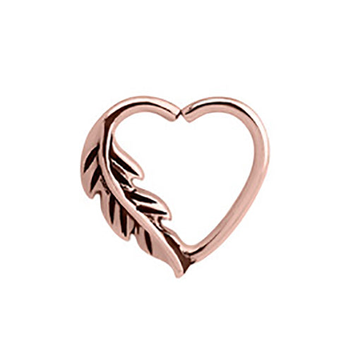 Feather Daith Heart 1.2x10mm - Pic&Mix The Body Jewellery Shop