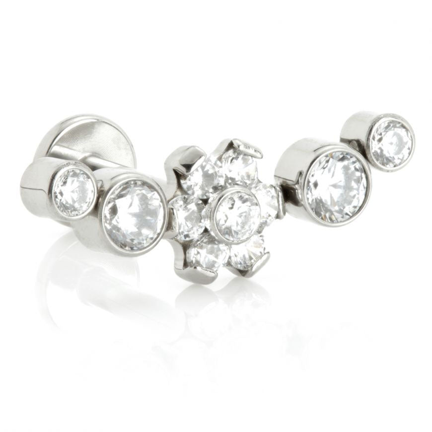 Cartilage jewellery - Bezel cluster flower - Pic&Mix The Body Jewellery Shop